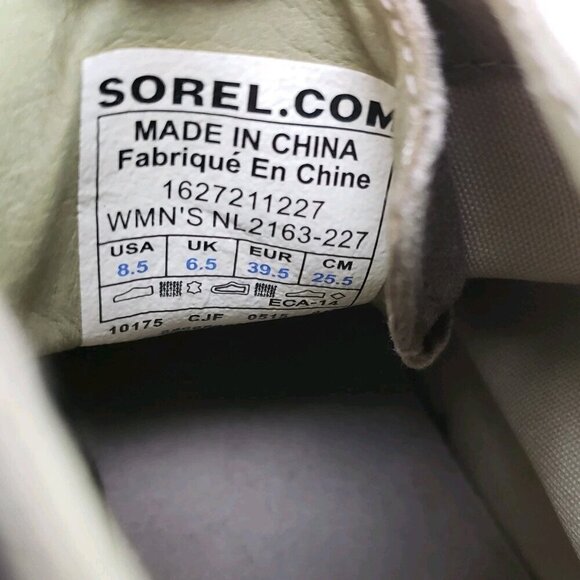 Sorel Major Carly Lace Up Boot Womens 8.5 Beige Canvas Ankle Military Combat - Picture 9 of 10